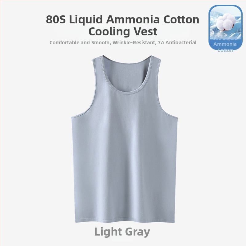 Muška bez rukava vest s širokim ramenima; Pamuk tretiran tekućim amonijakom; 95% pamuk; V-oblik izreza; Duljina do struka