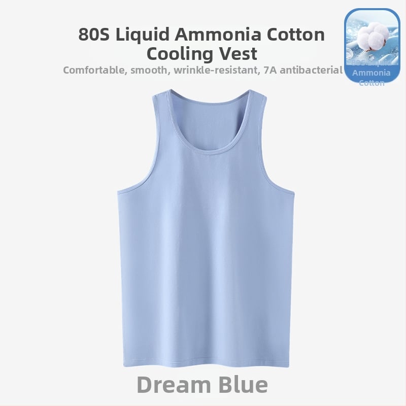 Muška bez rukava vest s širokim ramenima; Pamuk tretiran tekućim amonijakom; 95% pamuk; V-oblik izreza; Duljina do struka