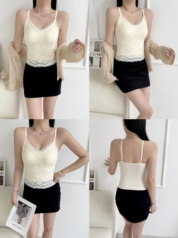 Termalni top od najlona s V-dekolteom, dvostruka sloja, integrirane košarice