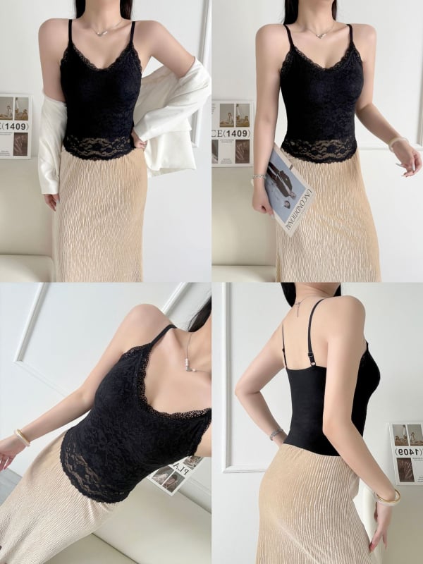 Termalni top od najlona s V-dekolteom, dvostruka sloja, integrirane košarice