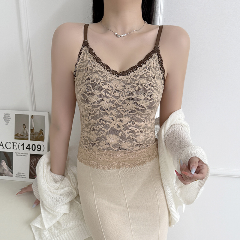 Termalni top od najlona s V-dekolteom, dvostruka sloja, integrirane košarice