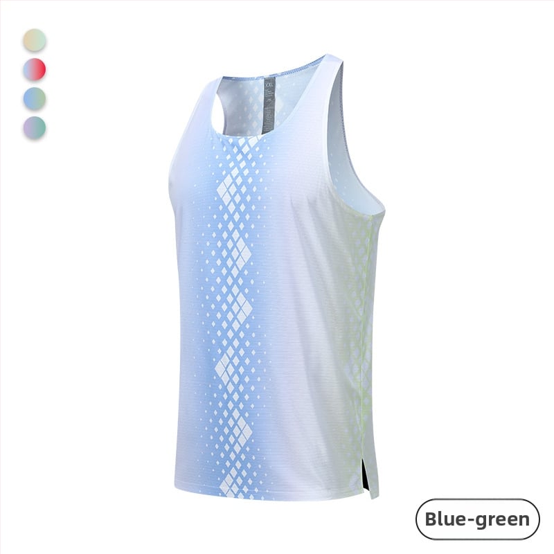 Vyrų be rankovių treniruočių liemenė su spauda — lengva, kvėpuojanti, greitai džiūstanti poliesteris 100%