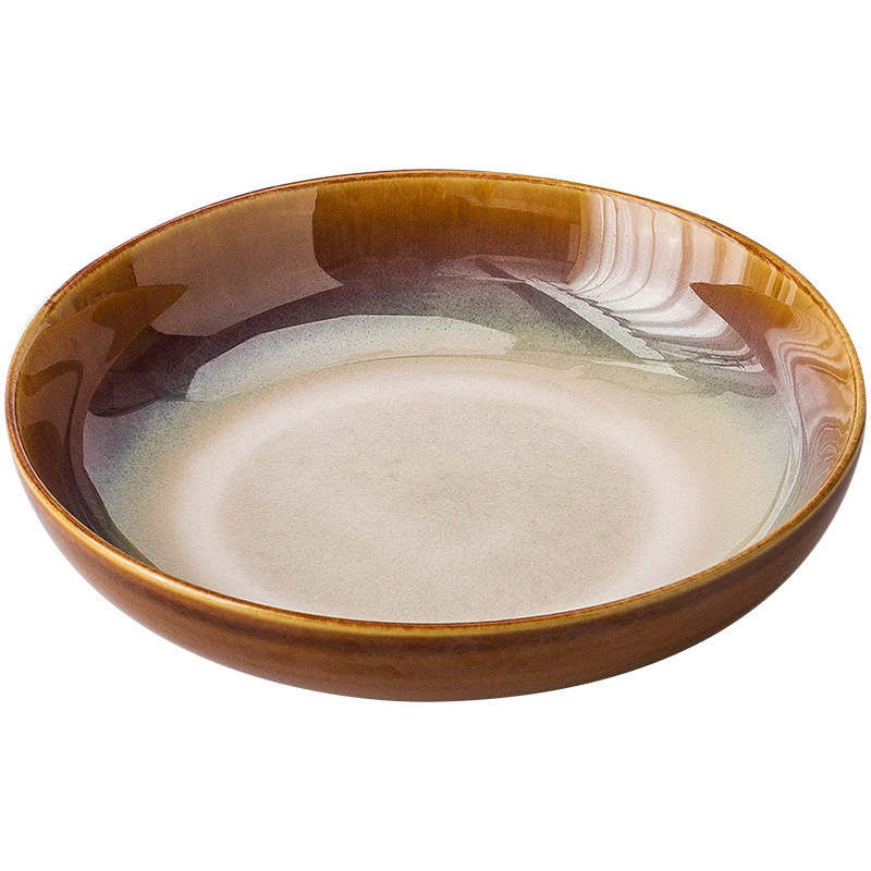 Porcelanska kružna zdjela s glazurom peći — moderni minimalistički stil