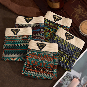 Muške bokserice od pamuka, pleteni, srednja visina struka, prozračne i udobne, uzorci: kamuflaža, raskopani cvjetovi, prijelaz boja