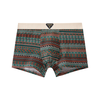 Muške bokserice od pamuka, pleteni, srednja visina struka, prozračne i udobne, uzorci: kamuflaža, raskopani cvjetovi, prijelaz boja