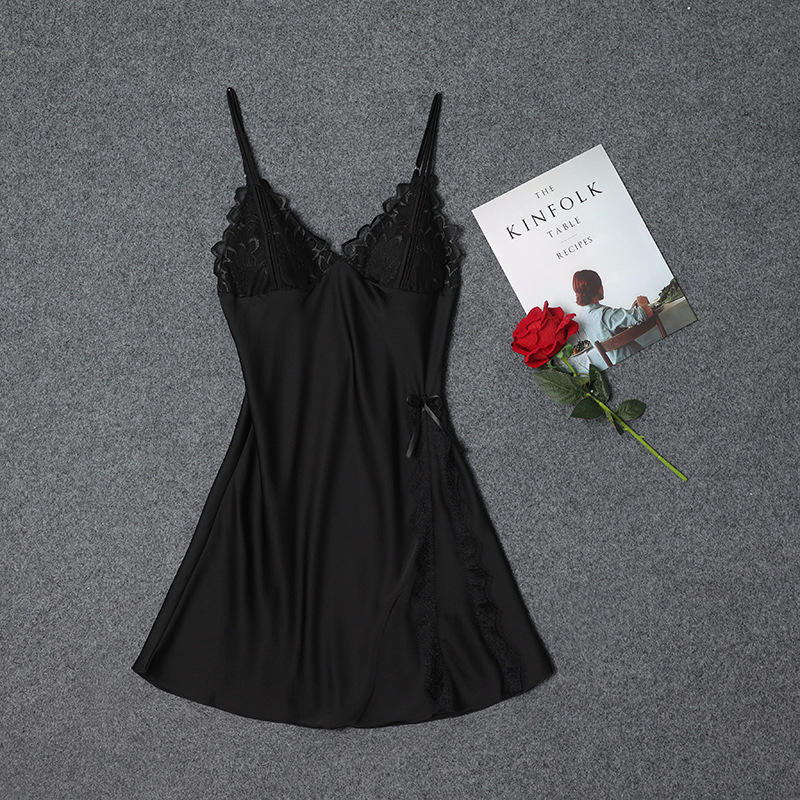 Keresztezett vállú hálóruha, szatén chiffon, vékony anyag, 101–120 g/m², gallér nélküli, ujjatlan