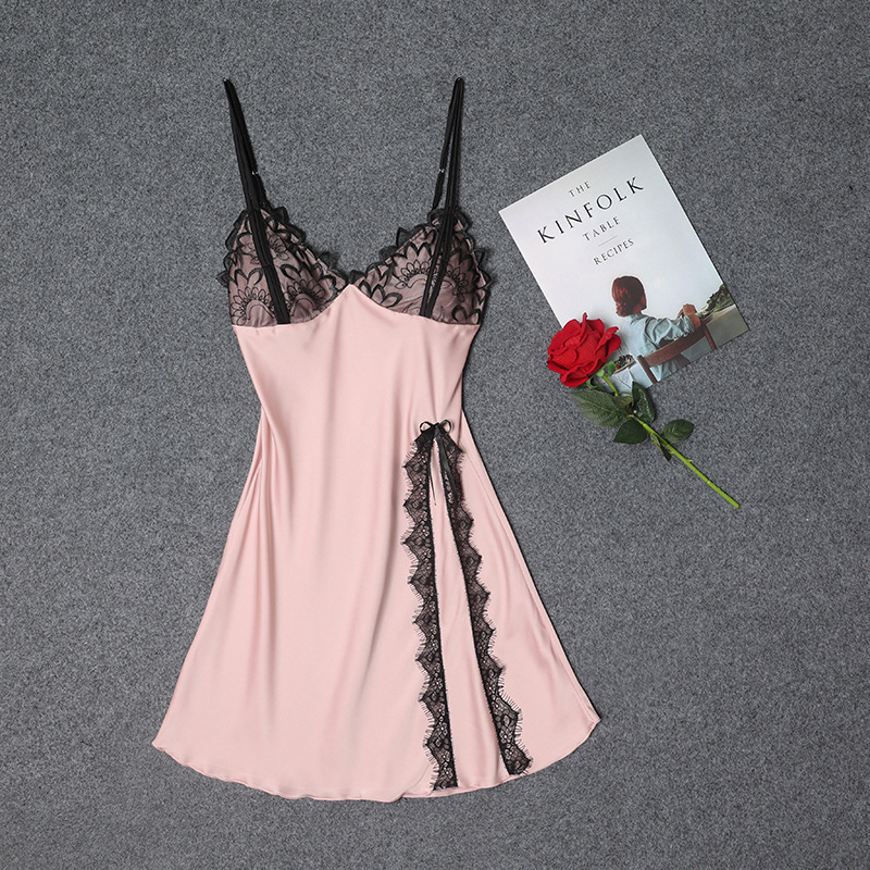 Keresztezett vállú hálóruha, szatén chiffon, vékony anyag, 101–120 g/m², gallér nélküli, ujjatlan