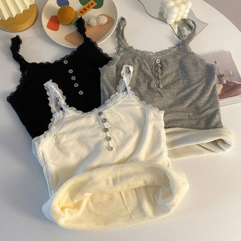 Termális mellény fleece-béléssel, V-nyakú, dupla rétegű nylonanyag, nőknek