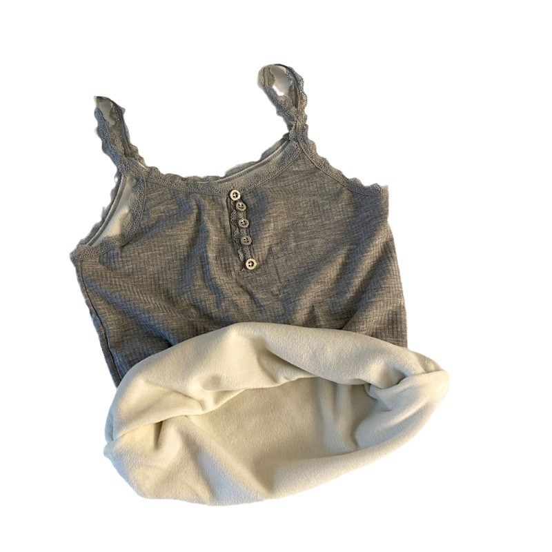 Termális mellény fleece-béléssel, V-nyakú, dupla rétegű nylonanyag, nőknek