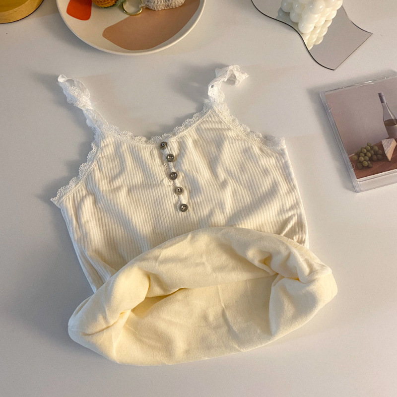 Termális mellény fleece-béléssel, V-nyakú, dupla rétegű nylonanyag, nőknek