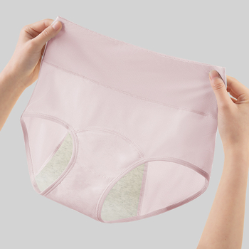 Ženske menstrualne gaćice Ice Silk, prozračne, visoki struk, glavna tkanina 83% najlon, pamukova podstava u preponama, zaštita od curenja