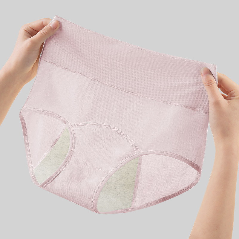 Ženske menstrualne gaćice Ice Silk, prozračne, visoki struk, glavna tkanina 83% najlon, pamukova podstava u preponama, zaštita od curenja