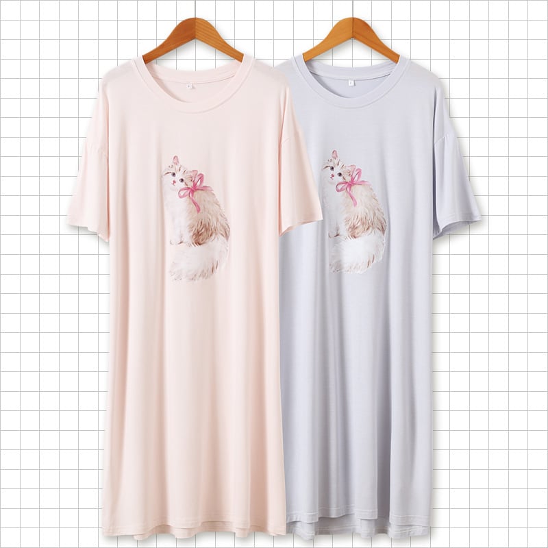 Modalna pajamska haljina, tanka tkanina, stil Siamese/Japanski, rukavi 3/4, midi duljina