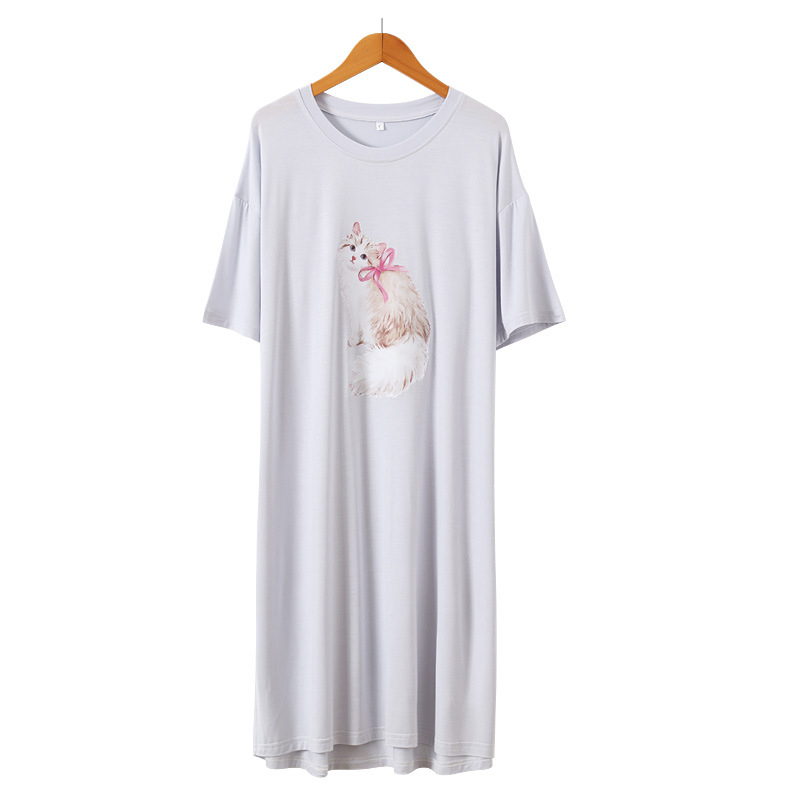 Modalna pajamska haljina, tanka tkanina, stil Siamese/Japanski, rukavi 3/4, midi duljina