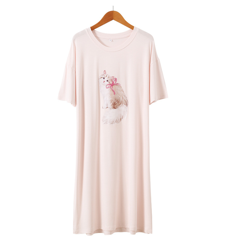 Modalna pajamska haljina, tanka tkanina, stil Siamese/Japanski, rukavi 3/4, midi duljina