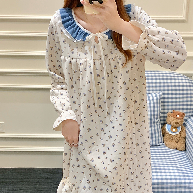 Ženski pidžama set, 100% poliester, dugi rukavi, ovratnik Peter Pan, 251–300 g/m², može se nositi izvana