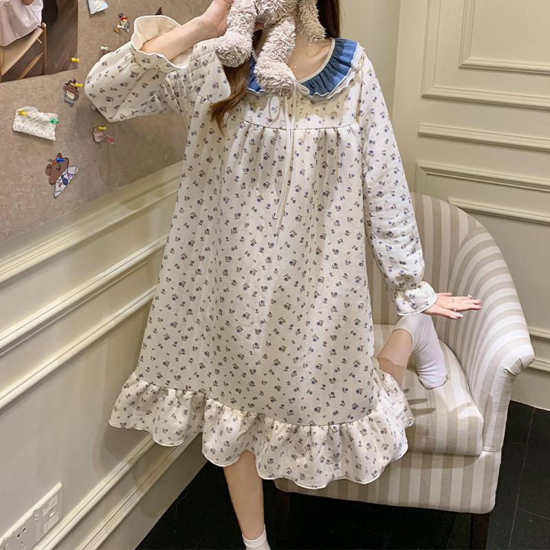 Ženski pidžama set, 100% poliester, dugi rukavi, ovratnik Peter Pan, 251–300 g/m², može se nositi izvana