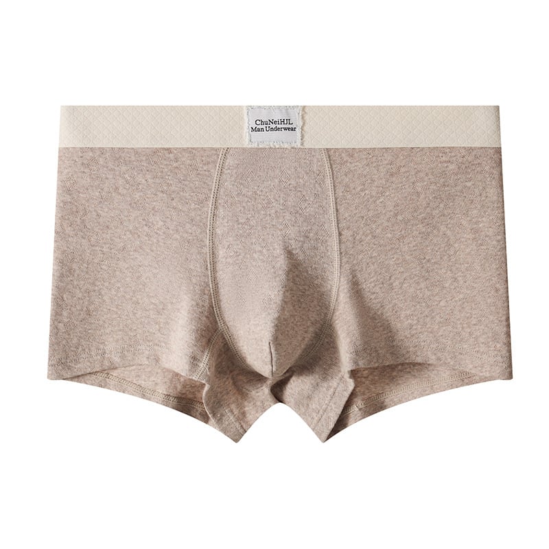 Muške pamučne bokserice s srednjom struku, prozračne, jednobojni uzorak