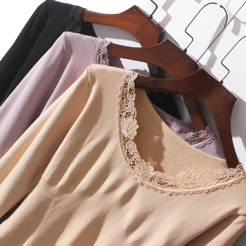 Ženska zimska debela terry termalna majica, bezšivna, oblikuje tijelo, od akrilnih vlakana, okrugli izrez, dugi rukavi