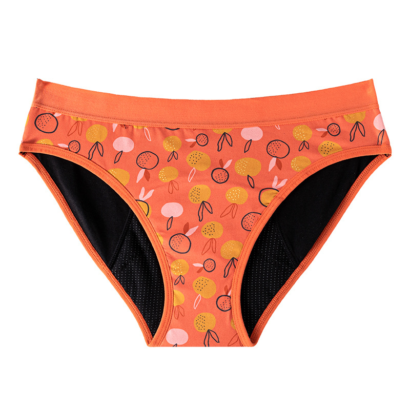 Εμμηνορροϊκό εσώρουχο με λεοπάρ μοτίβο, 4-στρώσεων αντιδιαρροϊκό και διαπερατό, χωρίς επιπλέον σερβιέτες, μεσαία μέση, βαμβάκι 95%