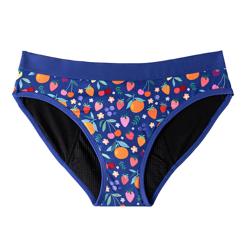 Εμμηνορροϊκό εσώρουχο με λεοπάρ μοτίβο, 4-στρώσεων αντιδιαρροϊκό και διαπερατό, χωρίς επιπλέον σερβιέτες, μεσαία μέση, βαμβάκι 95%