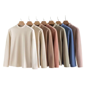 Ženski top baznog sloja s fleesom, polu-visoki ovratnik, rukavi 3/4, poliester 70–80%