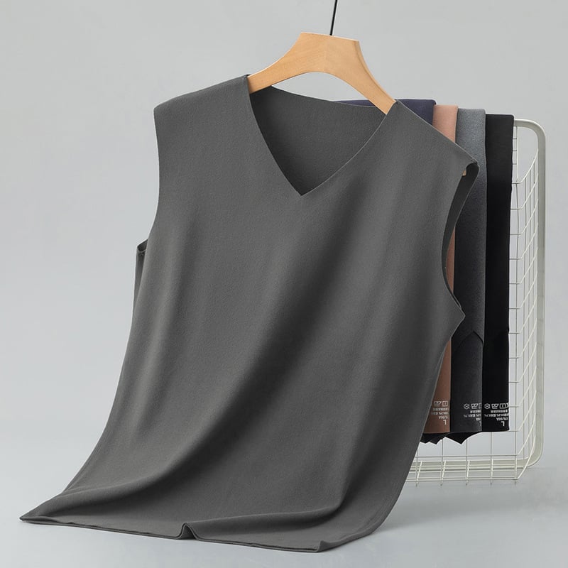 Termalna vesta s V-izrezom, uski kroj, bez rukava, poliesterska tkanina, održava toplinu