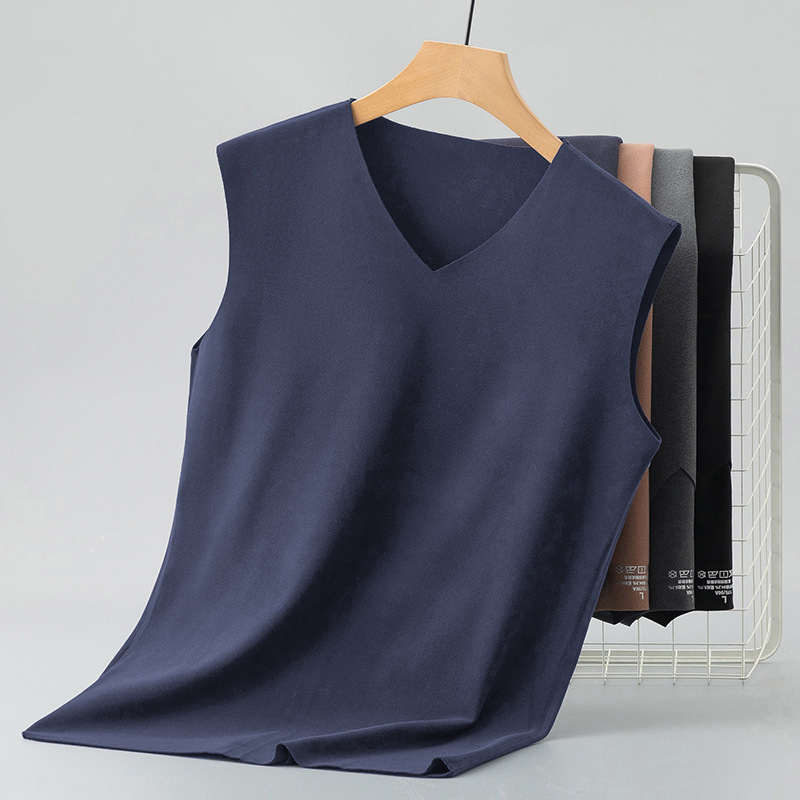 Termalna vesta s V-izrezom, uski kroj, bez rukava, poliesterska tkanina, održava toplinu