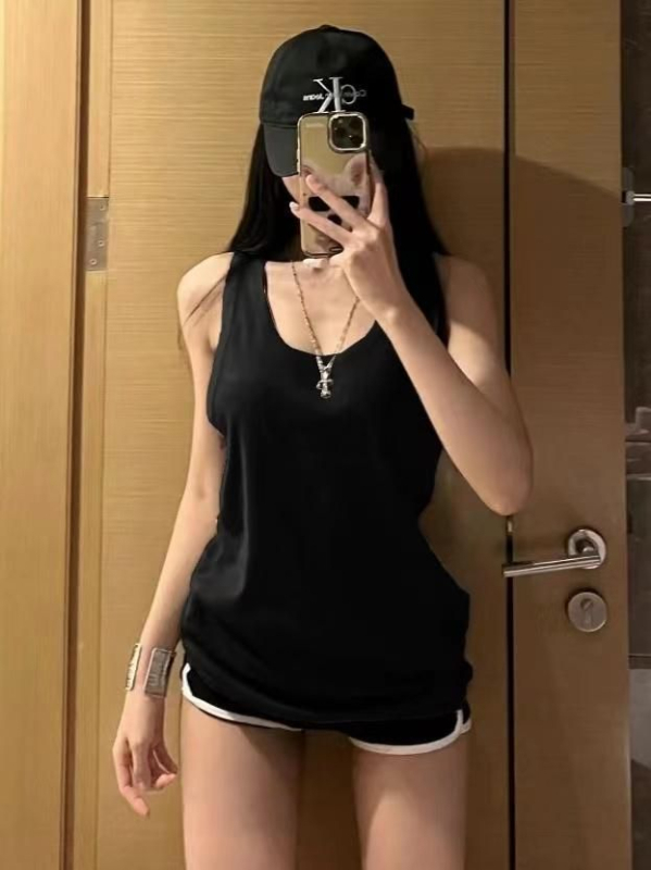 Camisole top, I-oblik dizajn, slobodan kroj, Chenille tkanina sa Spandexom, dvostruke naramenice