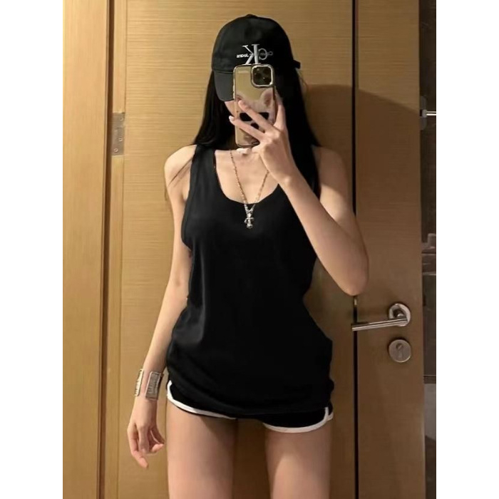 Camisole top, I-oblik dizajn, slobodan kroj, Chenille tkanina sa Spandexom, dvostruke naramenice