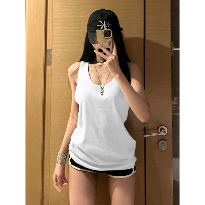 Camisole top, I-oblik dizajn, slobodan kroj, Chenille tkanina sa Spandexom, dvostruke naramenice