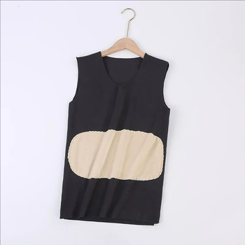 Vestă termică din catifea - dublu strat, guler în V, fără cusături, cu patch, unisex