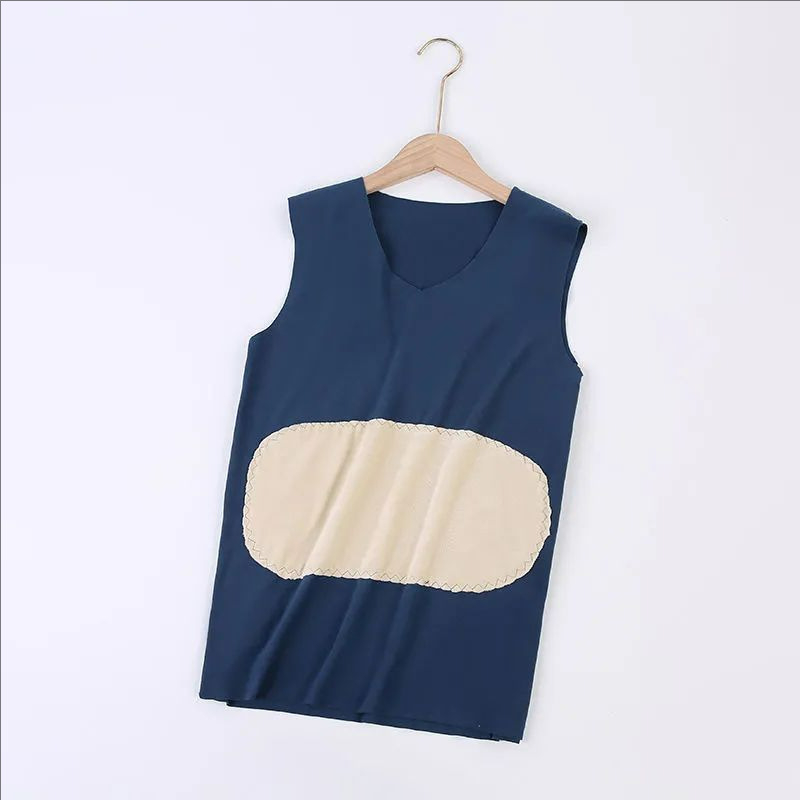 Vestă termică din catifea - dublu strat, guler în V, fără cusături, cu patch, unisex