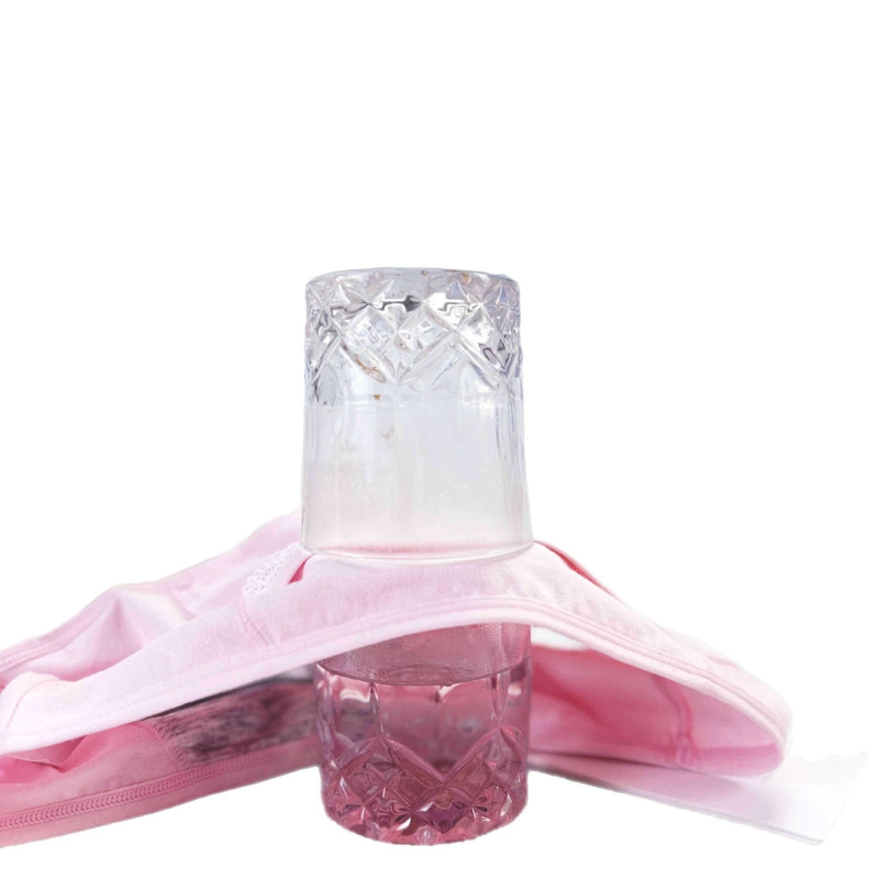 Pamukaste dame gaćice s čipkastim rubom i džepom, srednje visoke, za menstrualni period