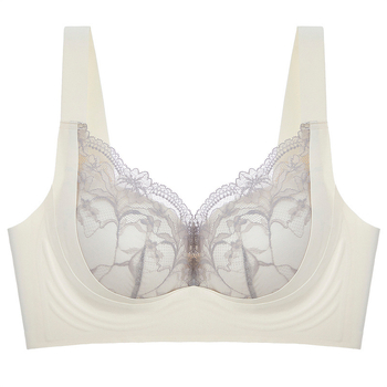 Nesiuvas siuvimo push-up liemenėlė su šonine atrama, 3/4 puodelio plonas formuojamasis puodelis, nailoninės nėriniai audinys, nugaros užtrauktukas su keturiomis kabliukų eilėmis