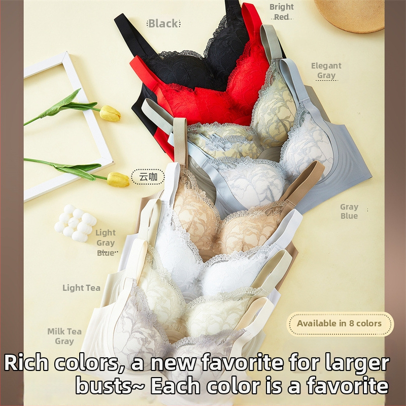 Bezšvová push-up podprsenka s bočnou oporou, 3/4 košíček s tenkým tvarovaním, nylonová čipka, zadné zapínanie so štyrmi radmi háčikov