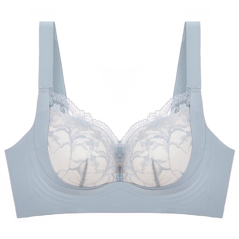 Nesiuvas siuvimo push-up liemenėlė su šonine atrama, 3/4 puodelio plonas formuojamasis puodelis, nailoninės nėriniai audinys, nugaros užtrauktukas su keturiomis kabliukų eilėmis