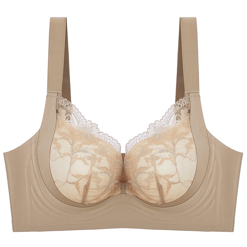 Nesiuvas siuvimo push-up liemenėlė su šonine atrama, 3/4 puodelio plonas formuojamasis puodelis, nailoninės nėriniai audinys, nugaros užtrauktukas su keturiomis kabliukų eilėmis