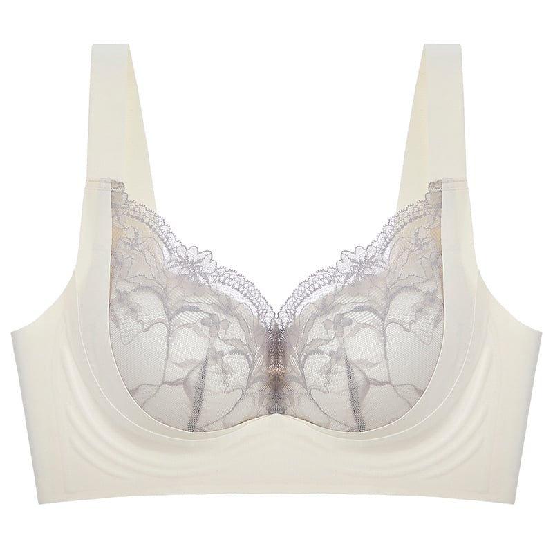 Nesiuvas siuvimo push-up liemenėlė su šonine atrama, 3/4 puodelio plonas formuojamasis puodelis, nailoninės nėriniai audinys, nugaros užtrauktukas su keturiomis kabliukų eilėmis