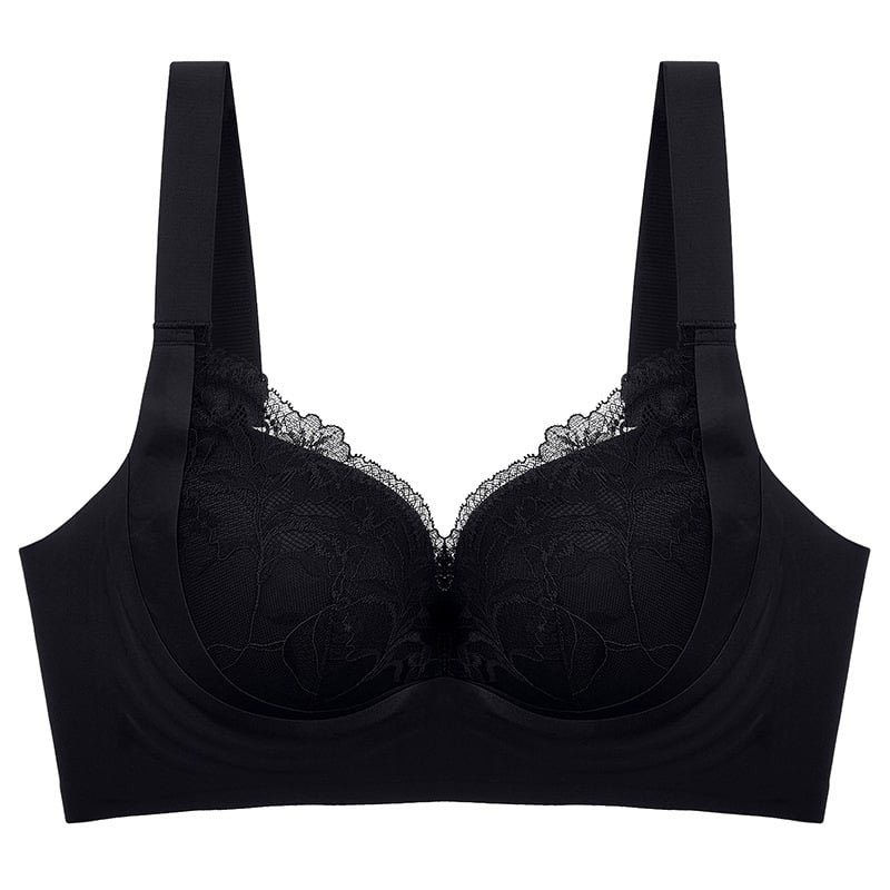 Nesiuvas siuvimo push-up liemenėlė su šonine atrama, 3/4 puodelio plonas formuojamasis puodelis, nailoninės nėriniai audinys, nugaros užtrauktukas su keturiomis kabliukų eilėmis