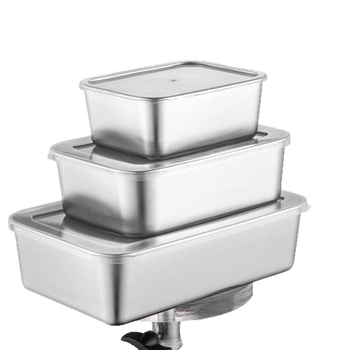 Nerūdijančio plieno maisto mėginių dėžutė su dangčiu – stačiakampė, sandari, tinkama mikrobangų krosnelėje, vienos sluoksnio