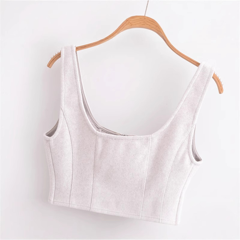 Kamizola top, uska silueta, kratka duljina 40-50 cm, poliester, jednofobni uzorak, bez naramenica, bez leđa