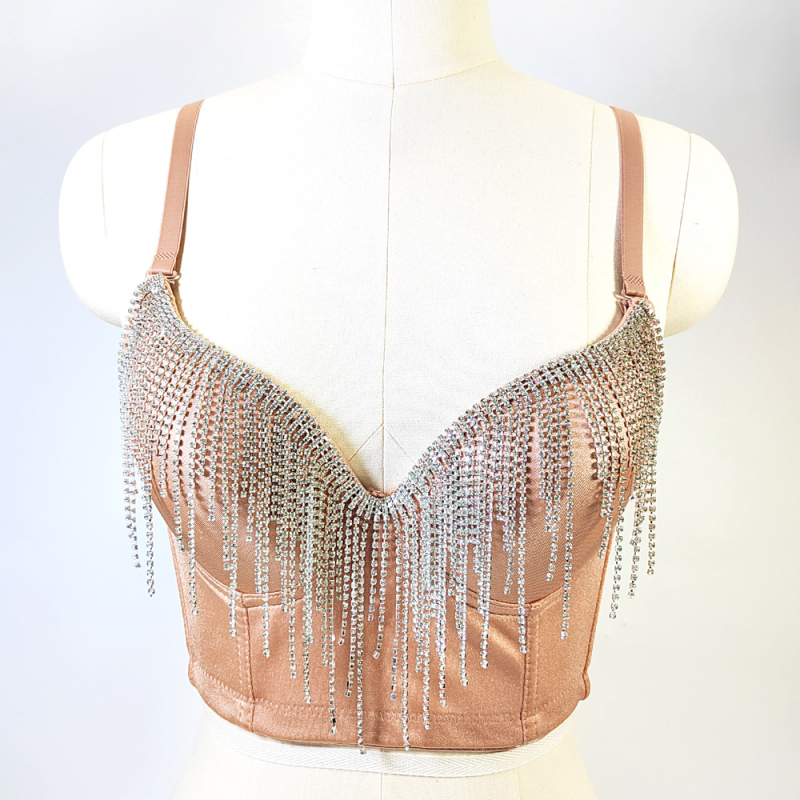 Tube top s resicama i perlicama, trokutični oblik kupa, bez naramenica, oblikuje tijelo, plivački materijal (80–90% poliester)