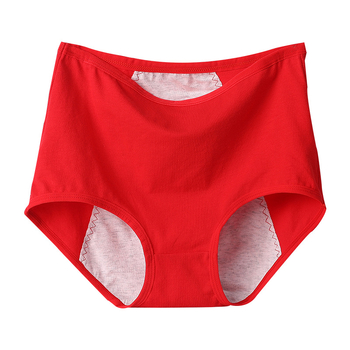 Plus-size ženske gaćice za menstruaciju od pamuka, visokog struka, otporne na curenje