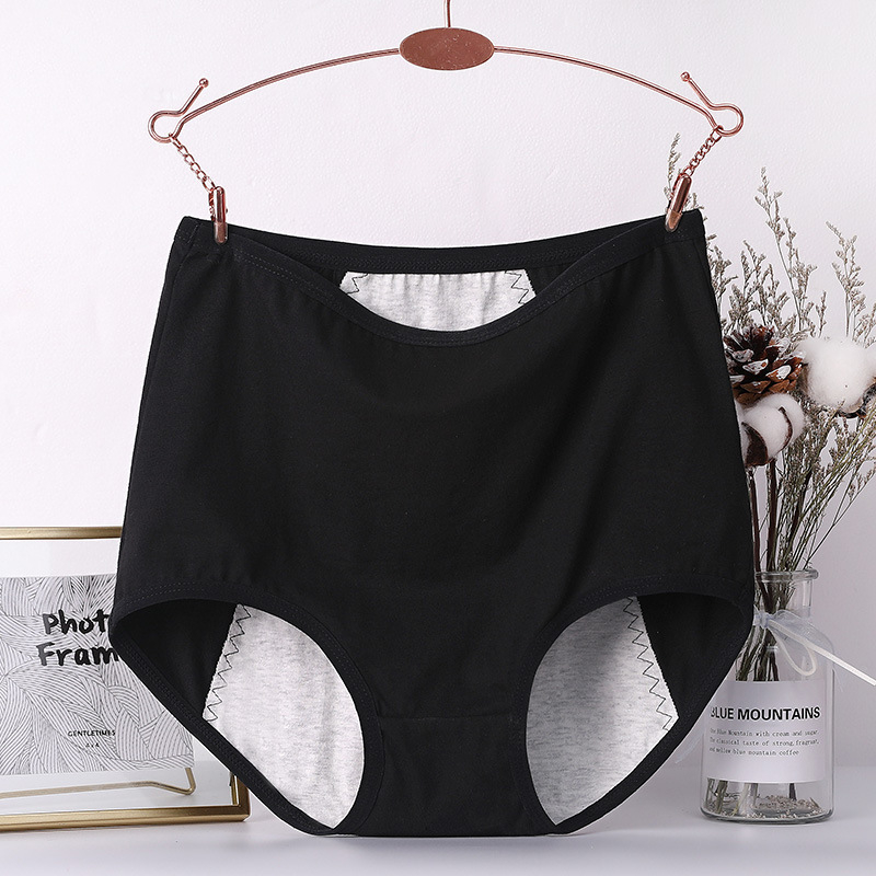 Plus-size ženske gaćice za menstruaciju od pamuka, visokog struka, otporne na curenje