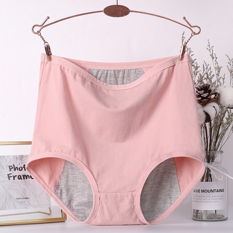 Plus-size ženske gaćice za menstruaciju od pamuka, visokog struka, otporne na curenje