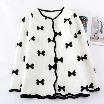 Пижамен комплект за кърмене от въздушно-памучна тъкан, топъл за есен-зима, дълги ръкави и дълги панталони, с отвори за кърмене