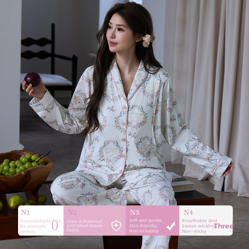 Anyasági szoptatós szett – 100% pamut kötött, hosszú ujjú, rever gallér, nadrágos összeállítás, minden évszakra