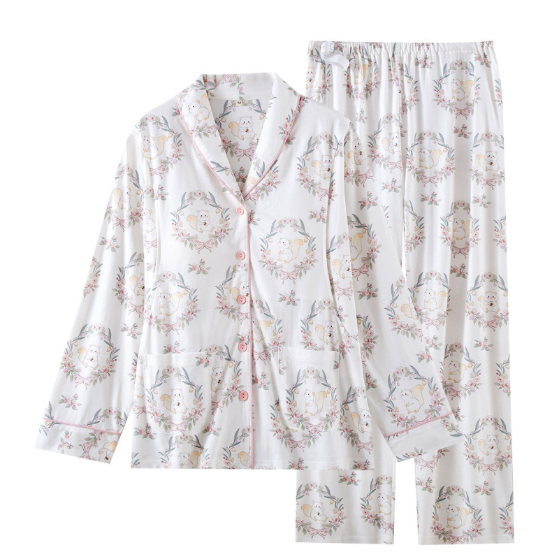 Anyasági szoptatós szett – 100% pamut kötött, hosszú ujjú, rever gallér, nadrágos összeállítás, minden évszakra