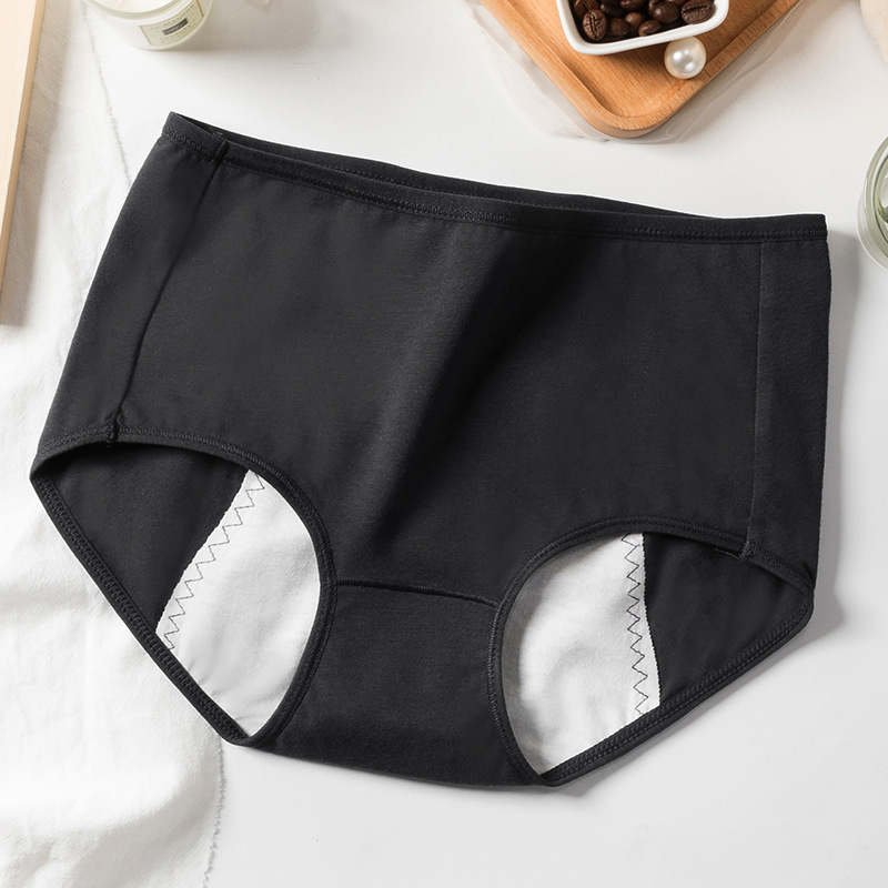 Ženske menstrualne gaćice od 100% pamuka, visoki struk, otpornost na curenje, antibakterijska podstava u području prepona, plus veličina